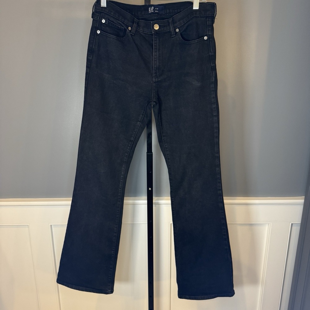 Gap Bootcut Mid Rise Stretch 5-pocket Belt Loops Black Denim Jeans‎ Size 6